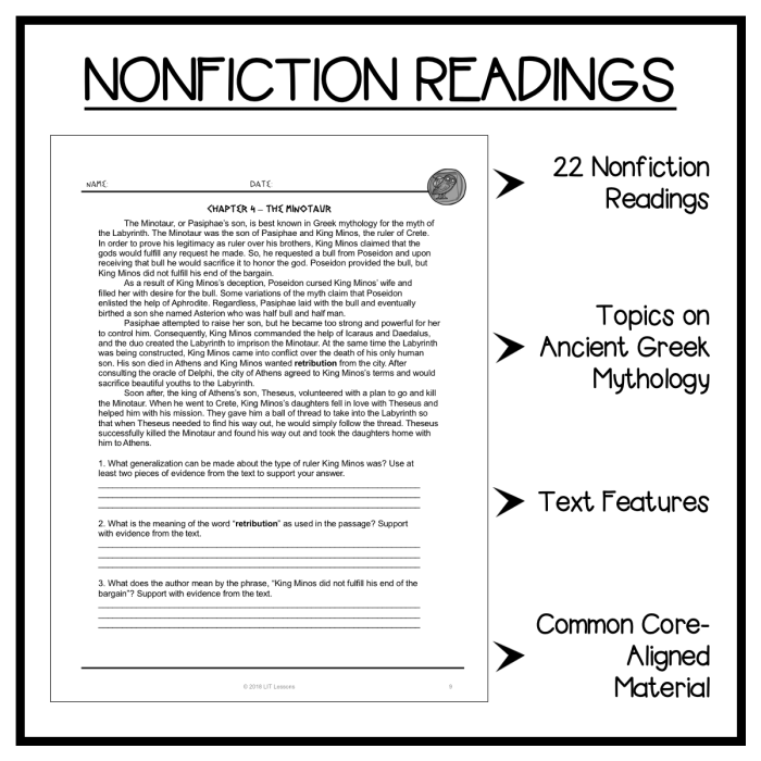 The Lightning Thief Character Dialogue Analysis Worksheet Page Two Sixth grade student worksheet for analyzing character dialogue in The Lightning Thief