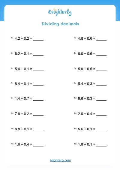 Division With Decimals Worksheet 24 Life Science Math Practice Sixth grade science students practicing division with decimals using the standard algorithm on worksheet 24