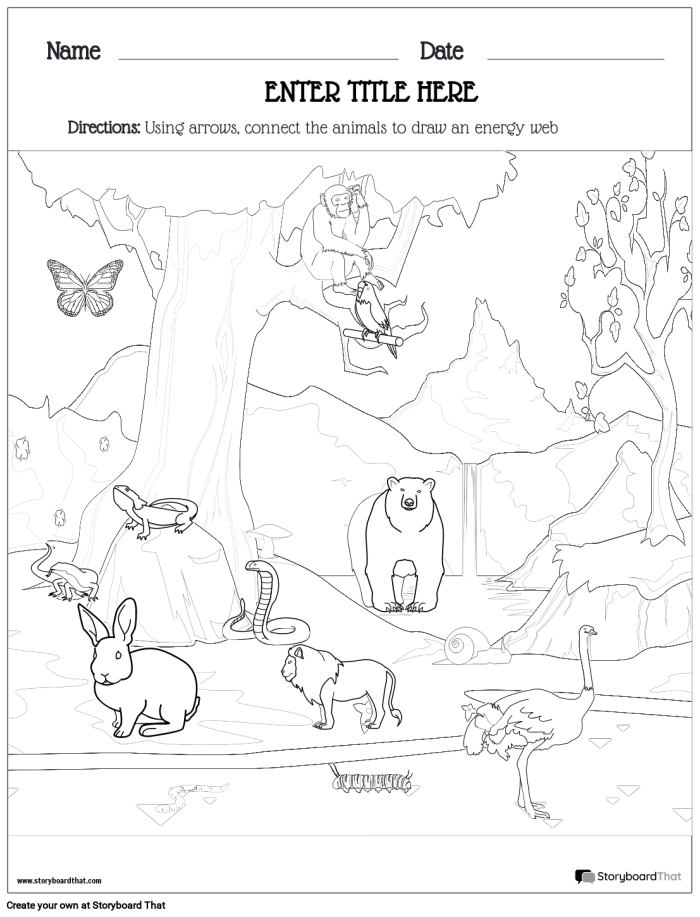 Sixth grade student working on a research an ecosystem worksheet about life science