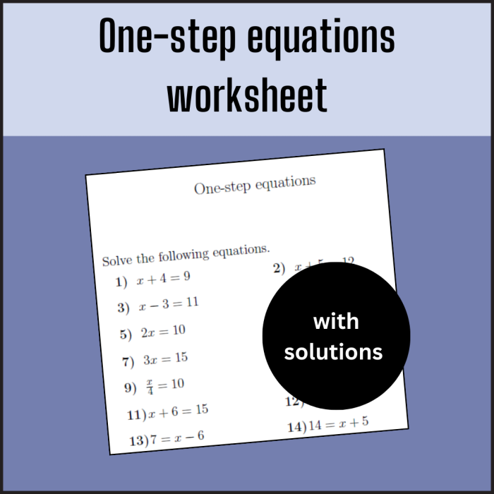 Sixth-grade student solving one-variable equations on a math practice worksheet with multiple problems shown