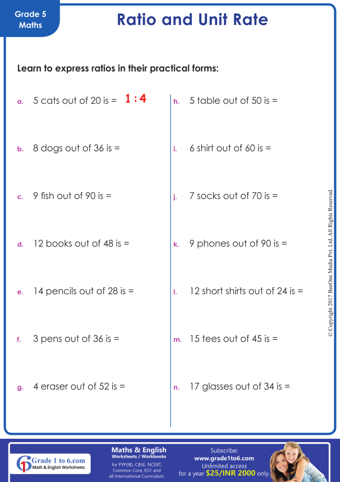 Ratios practice worksheet for geometry learners in grade six Worksheet for identifying ratios and equivalent ratios for sixth graders
