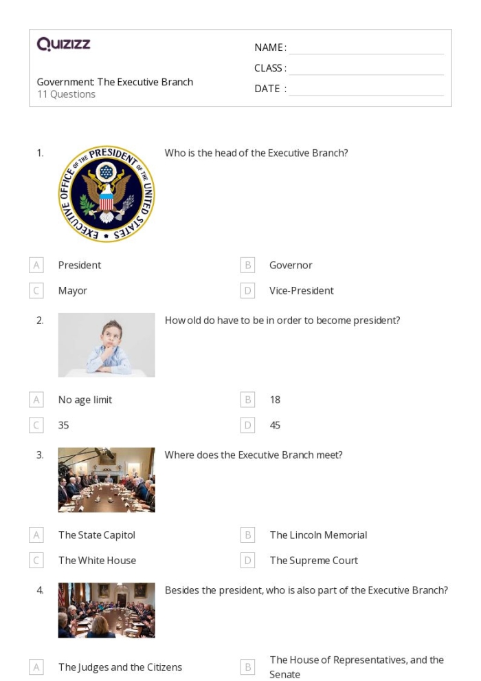 Executive Branch Research Worksheet for Sixth Grade Students 24 Sixth grade graphic organizer worksheet about the functions of the executive branch