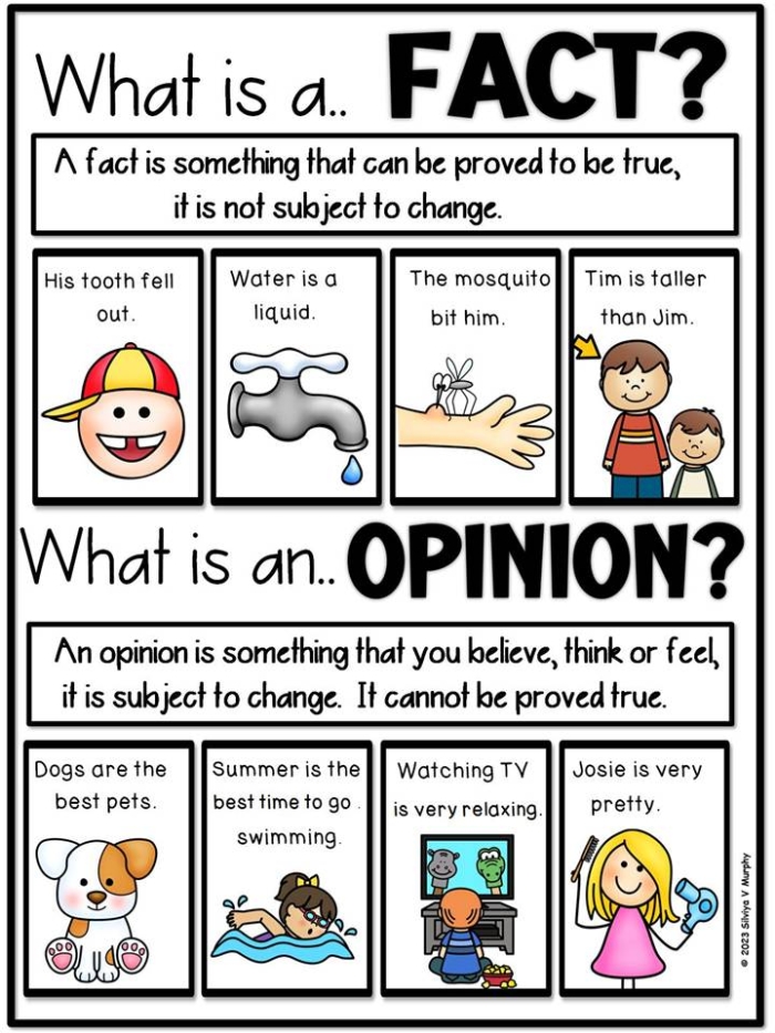 Worksheet for sixth graders on distinguishing between facts and opinions in history
