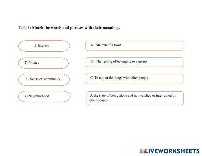 Sixth grade worksheet for matching language styles to different social contexts