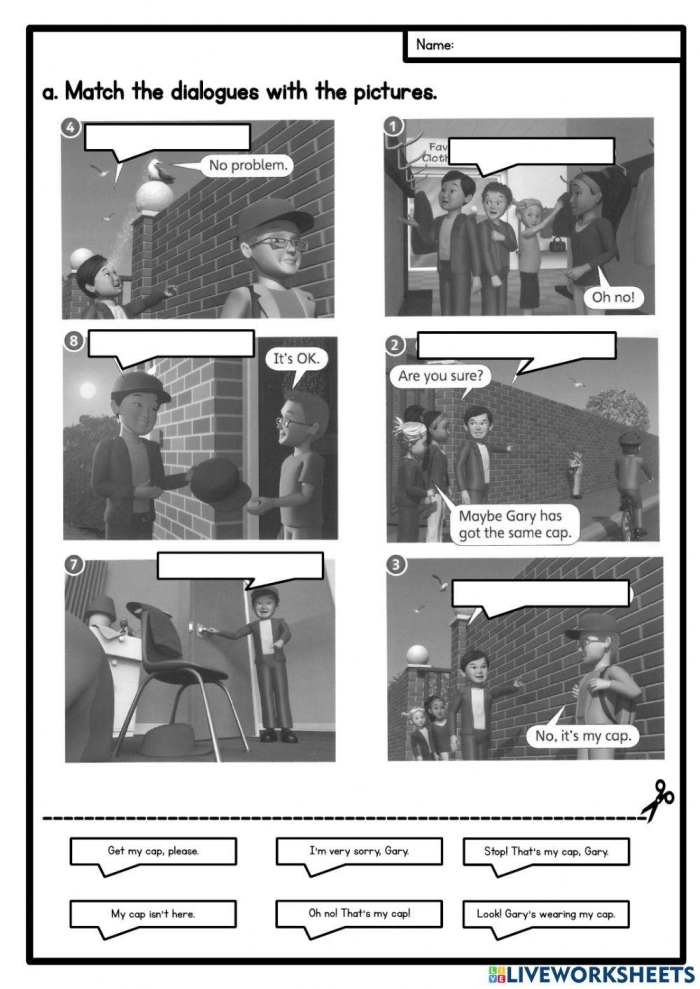 Sixth grade student completing a worksheet exercise about matching language to appropriate contexts for formal and informal situations