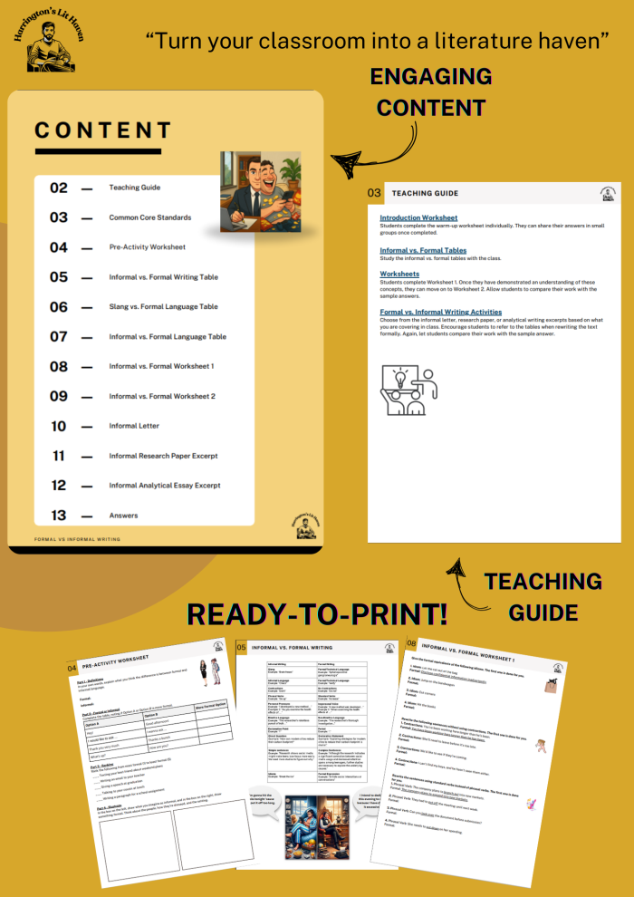 Formal Writing Skills Worksheet for Sixth Grade Students 15 Sixth grade student completing a formal tone writing worksheet to improve nonfiction skills