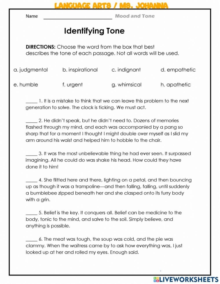 Writing With a Formal Tone Worksheet for Sixth Grade Level 4 Sixth grade student practicing formal language choices on a nonfiction writing worksheet