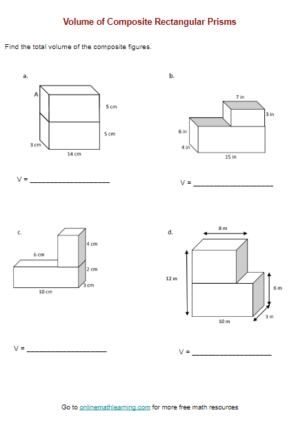 Volume of Prisms With Fractions Practice Sheet for Grade 6 Geometry Sixth grade student solving volume of rectangular prism problems with fractional measurements on a math worksheet