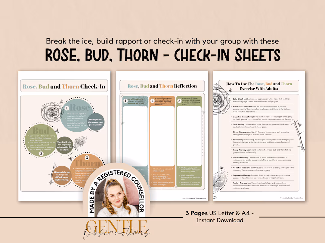 Sixth grade student completing a Rose and Thorn reflection worksheet for a fractions lesson