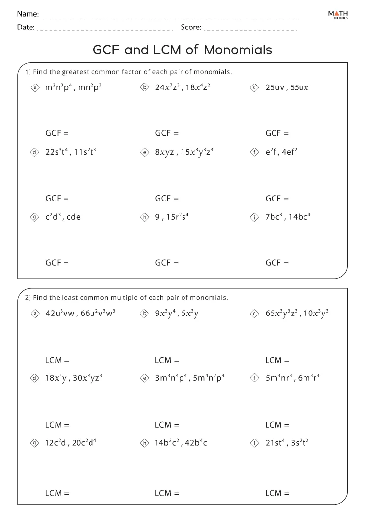 Sixth grade math students practicing GCF and LCM with a mystery code-breaking activity worksheet