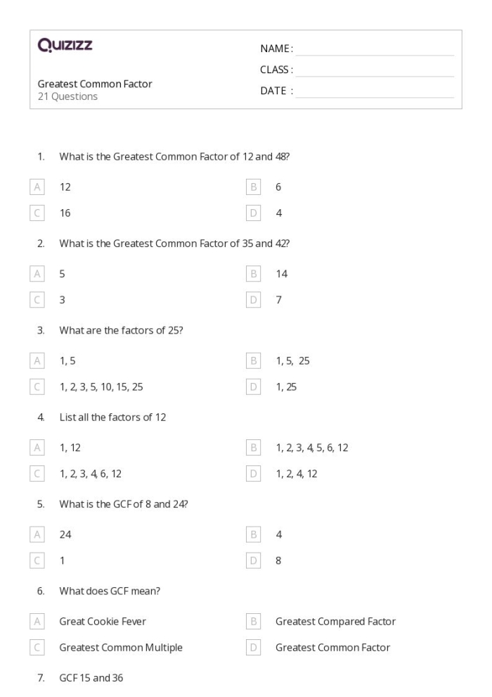 Engage sixth graders with this GCF practice worksheet designed for Earth and Space Science Worksheet for practicing finding the greatest common factor of multiple numbers up to 100