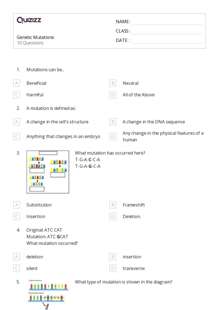 Sixth grade student reading a life science worksheet about how genetic mutations impact living organisms