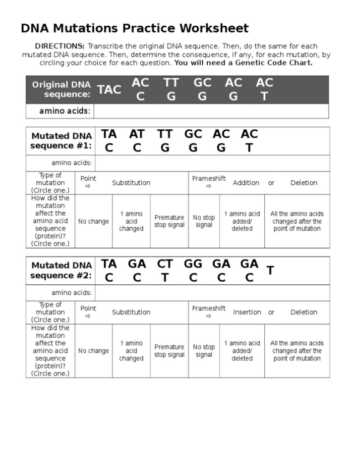 Students engaging with a Genetic Mutations worksheet in a classroom setting