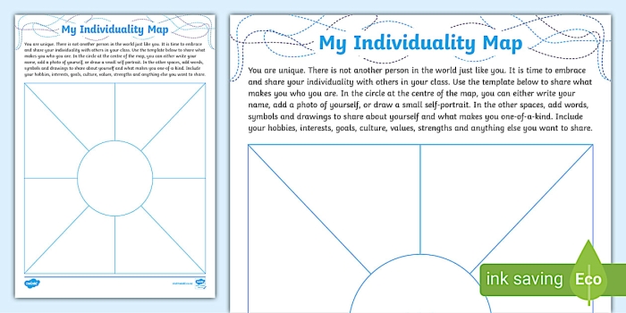 Division worksheet for Sixth Grade A sixth-grade student working on an Individuality Map worksheet to explore their unique traits. Visual representation of a creative self-exploration activity for sixth graders.