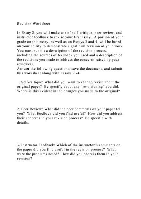 Informational Writing Revision Guide for Middle School Students Revision checklist for sixth-grade informational writing worksheet to enhance writing skills