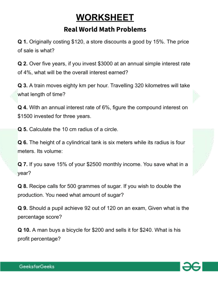 Worksheet featuring sixth-grade students solving word problems with integers in real-life contexts