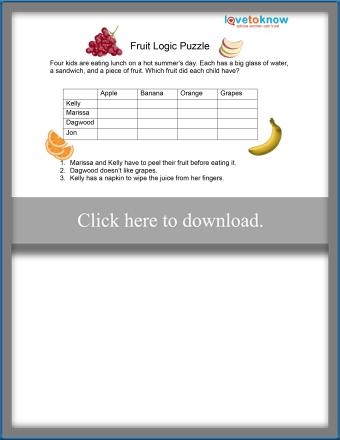 Fur Families Logic Puzzle Worksheet for Middle School Math Practice Six grade students solving a dog-themed logic puzzle with clues and subtraction skills