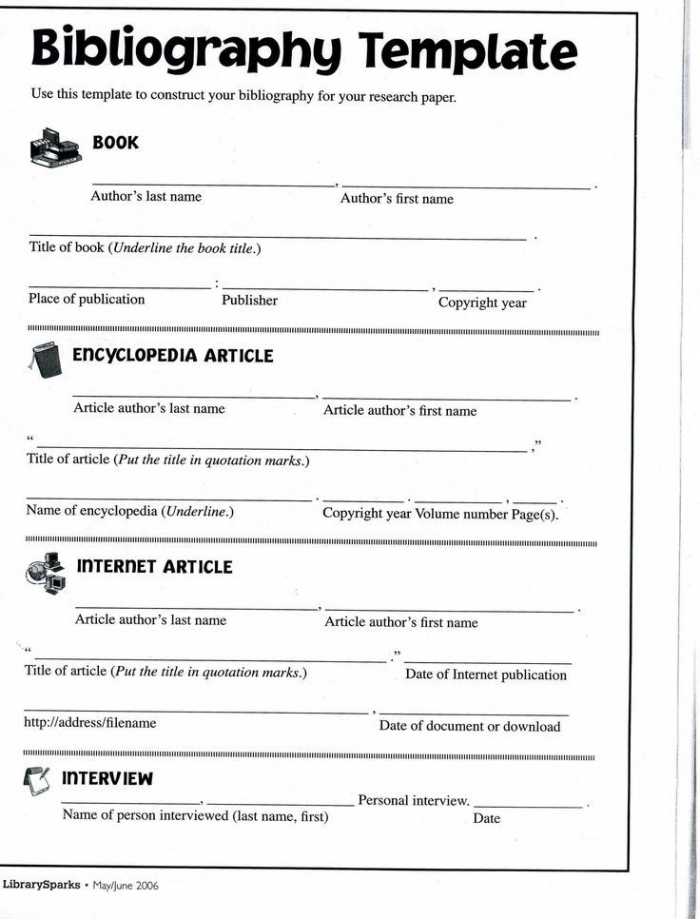 Educational resource on citing sources and bibliography writing for middle school students Writing a Bibliography worksheet for sixth graders learning MLA 8th edition citations