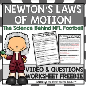 Sixth grade science students matching terminology for Newton's First Law of Motion on a printable worksheet