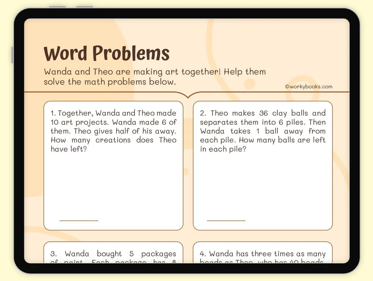 Worksheet for practicing one-step equations with mixed operations for sixth graders