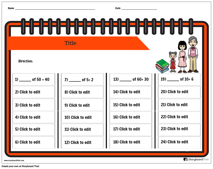 Sixth grade math worksheet showing percent problems with fractions and decimals for beginners
