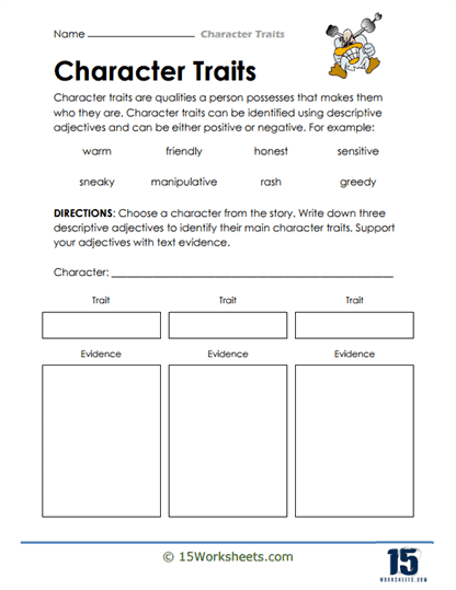 Engaging writing prompt worksheet for exploring personality traits in sixth grade Worksheet featuring a reflective writing prompt about personality traits for sixth-grade students