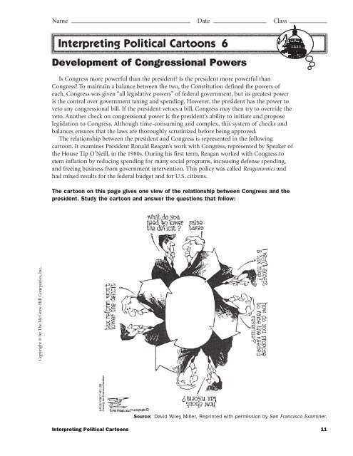 Helpful reference sheet for understanding political cartoons in reading class Worksheet designed to help sixth graders analyze political cartoons effectively