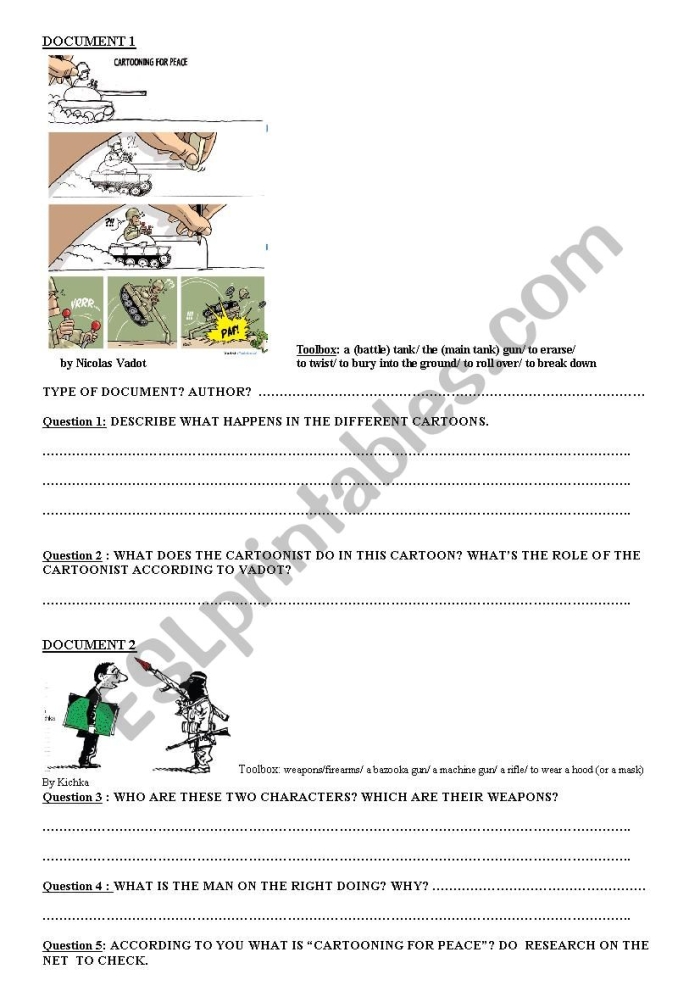Reference sheet for understanding political cartoons in class Worksheet for sixth graders on analyzing political cartoons