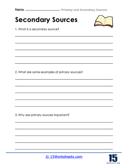 Worksheet illustrating the concepts of primary and secondary sources for sixth-grade students in a geometry context