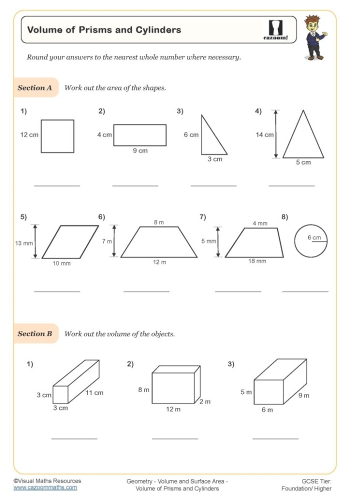 Volume of Rectangular Prisms With Fractions Practice Problems for Grade 6 A sixth-grade student solving volume problems for rectangular prisms with fractional measurements on a geometry worksheet