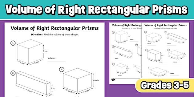 Worksheet featuring the volume calculation of rectangular prisms and cubes with fractions for sixth graders