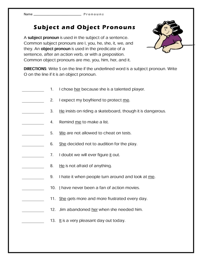 Worksheet image showcasing advanced pronoun concepts like reflexive and intensive pronouns Advanced Pronoun Review worksheet for sixth graders focusing on grammar skills