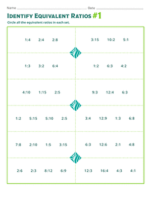 Matching Activity Worksheet for Representing Ratios in Number Theory Worksheet featuring a matching activity for practicing ratios in sixth-grade math