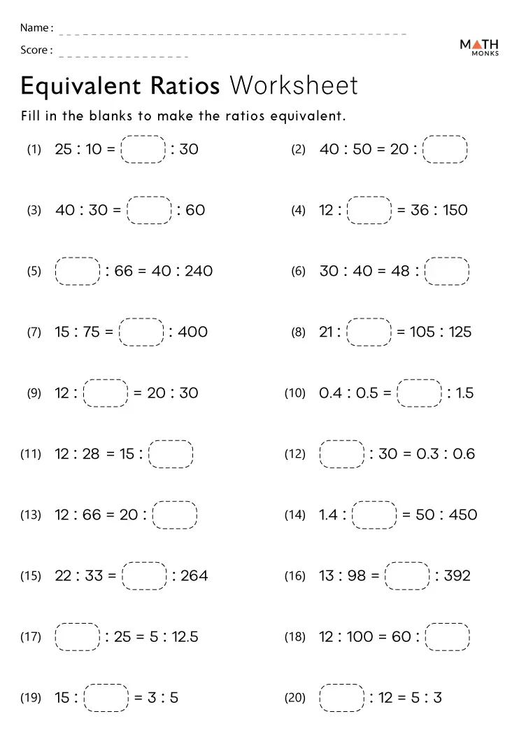 Math practice sheet focusing on equivalent ratios and geometry concepts for sixth grade students Sixth grade geometry worksheet featuring exercises on identifying ratios and greatest common factors