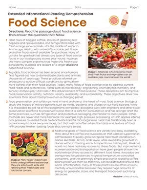 Sixth grade student completing a reading comprehension worksheet about weird and wild weather lightning patterns