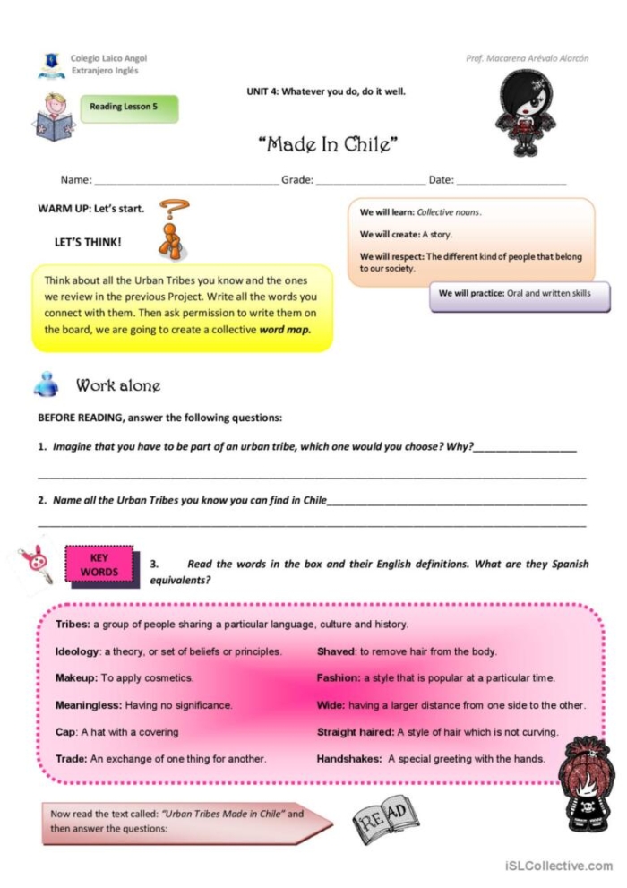 Sixth grade worksheet focused on improving informational reading skills through a deep dive into the unique geography of Chile.