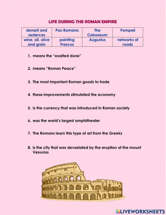 Sixth grade students comparing social classes in ancient Roman society on a worksheet