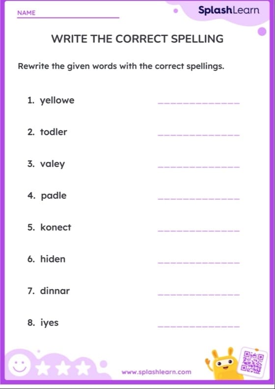 Worksheet for correcting spelling mistakes related to seasons for sixth graders