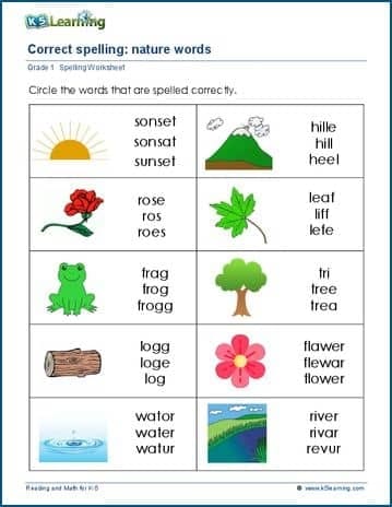 Sixth grade worksheet for correcting seasonal spelling errors in sentences 21