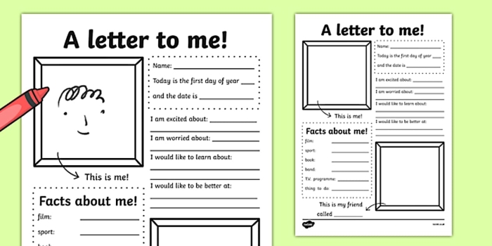Worksheet for writing a letter of appreciation to oneself aimed at sixth-grade students