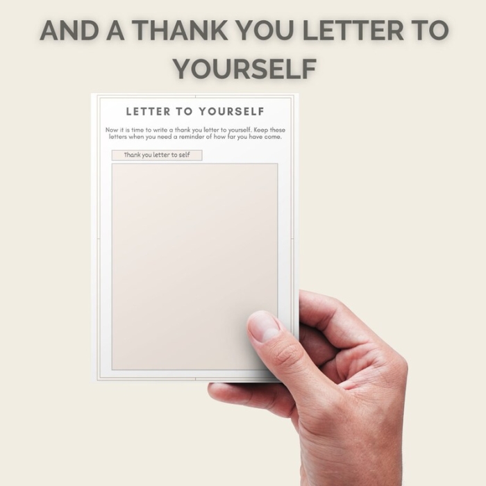Worksheet for writing a letter of appreciation to oneself, designed for sixth graders