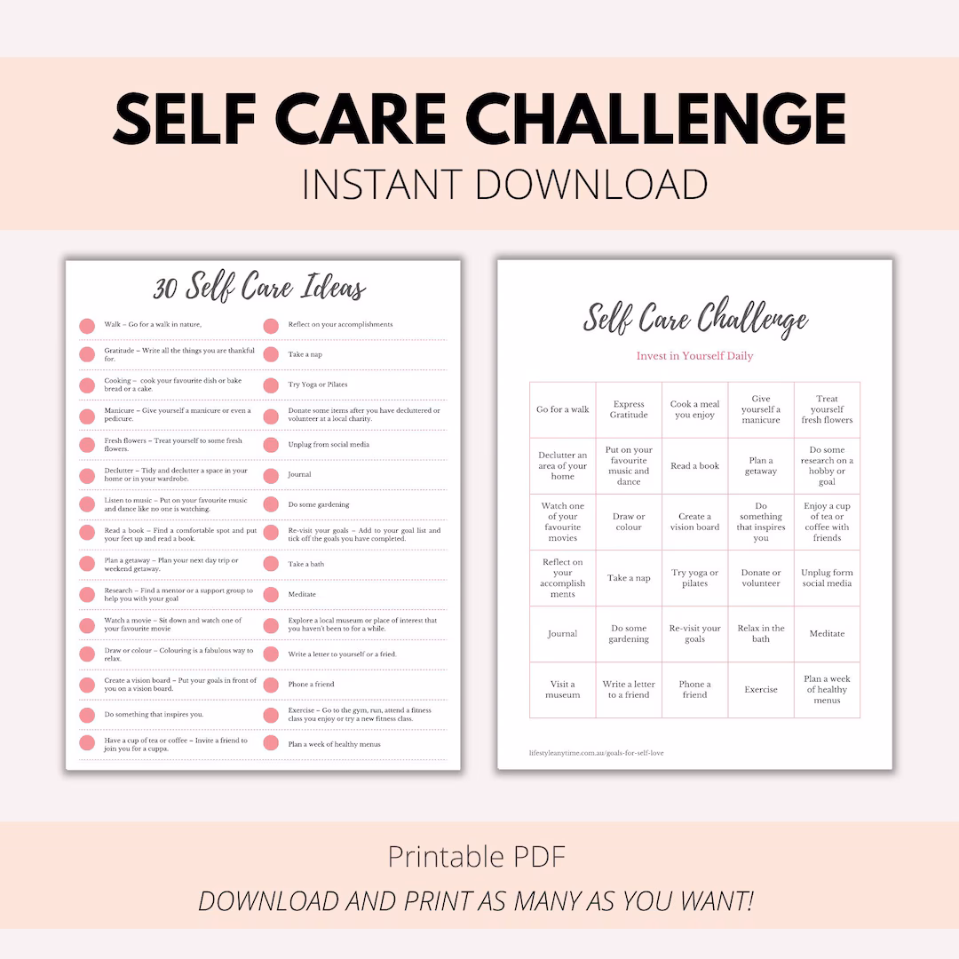 Sixth grade students filling out a 30-day self-care challenge worksheet for their earth and space science studies