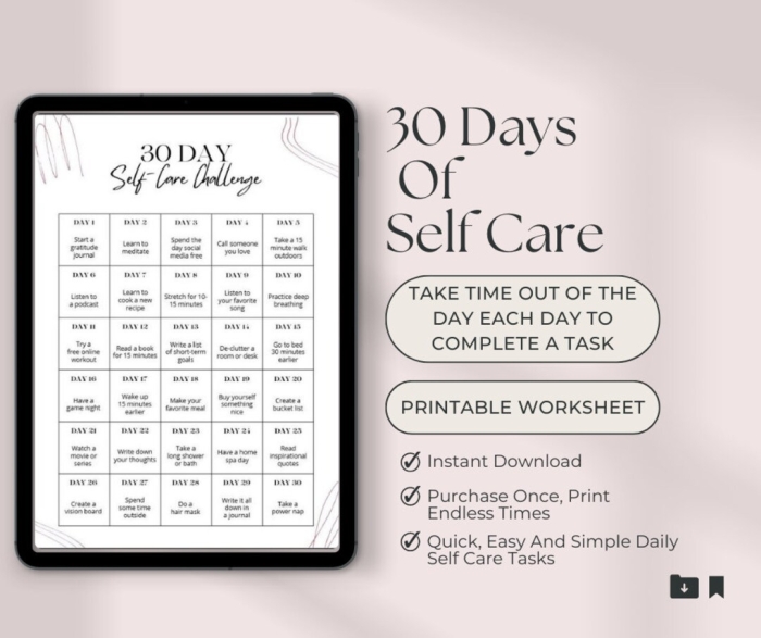 Sixth grade students completing a 30-day self-care challenge activity sheet for earth and space science class