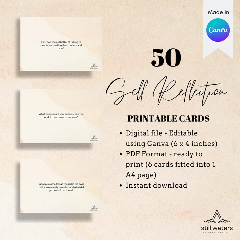 Multiplication worksheet for Sixth Grade Self-Reflection Prompt Cards worksheet designed for sixth graders to enhance self-awareness and social skills. Engaging two-page set of cards for multiplication practice and personal growth.