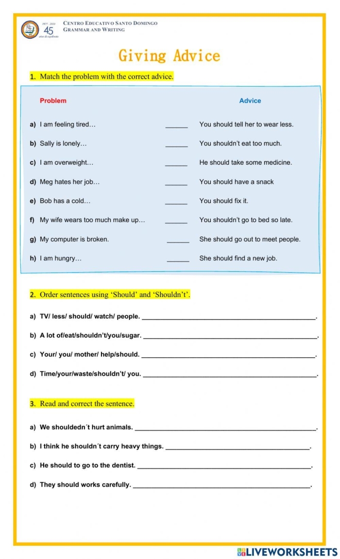 Offer Yourself Advice Worksheet Lesson Resource 10 Sixth grade students reflecting on personal challenges using the Offer Yourself Advice worksheet for ASL class