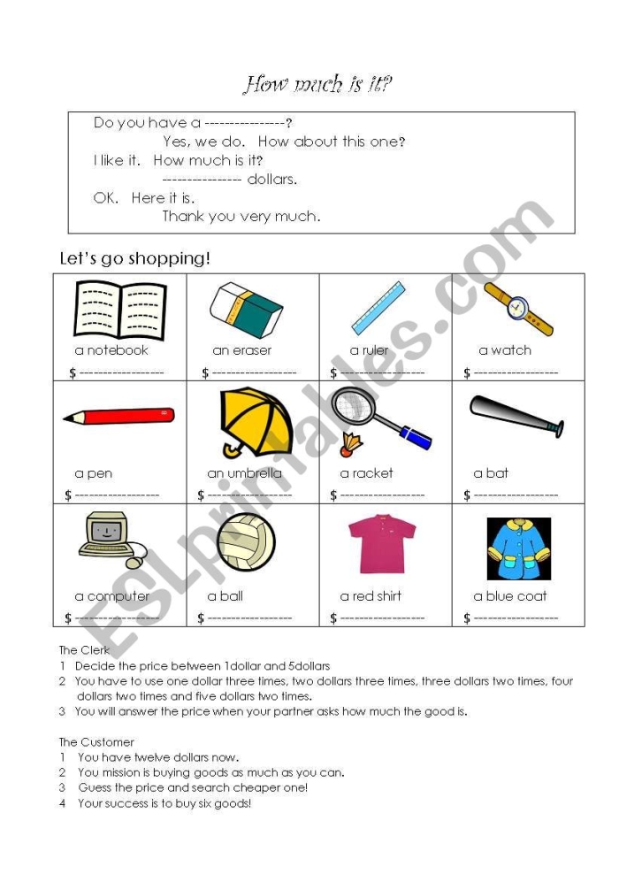 Let's Go Shopping! worksheet for sixth graders focusing on engineering and science inquiry Worksheet for practicing discounts and percentages in a shopping context