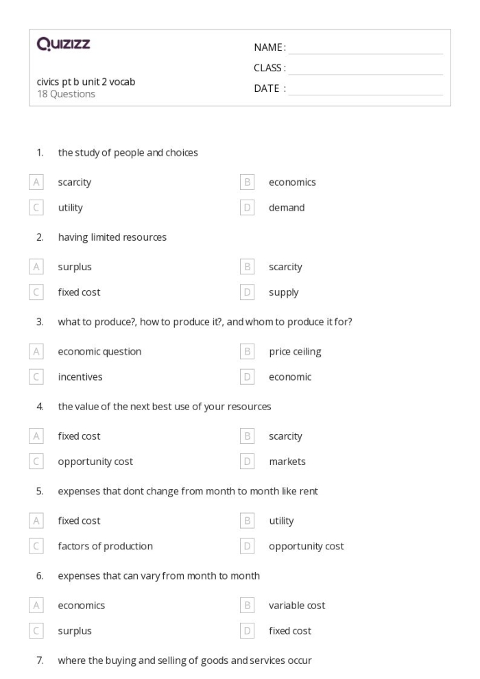 Shortage and Surplus Economics and Integers Worksheet 21 Sixth grade math worksheet explaining the concepts of shortage and surplus with integer calculations for image 21