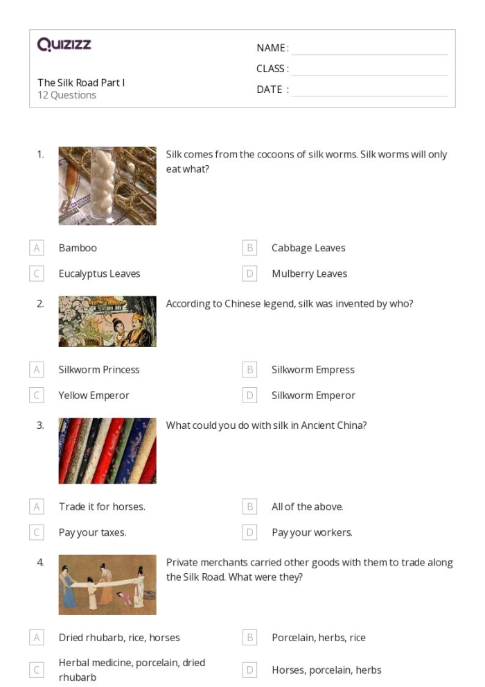 Ancient China The Silk Road research activity page 15 Sixth grade students exploring the history of the Silk Road through a research writing worksheet