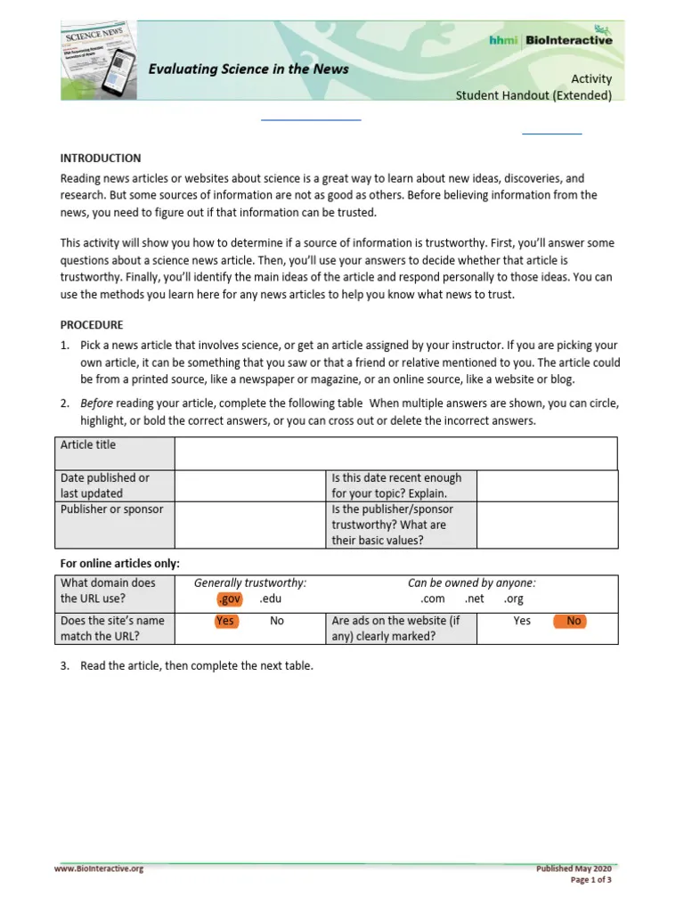 Evaluating Sources Checklist worksheet for sixth grade history students part three Sixth grade history worksheet with a checklist for evaluating source relevance, accuracy, bias, and reliability