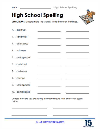 Sixth grade grammar worksheet focused on identifying and correcting spelling errors in sentences